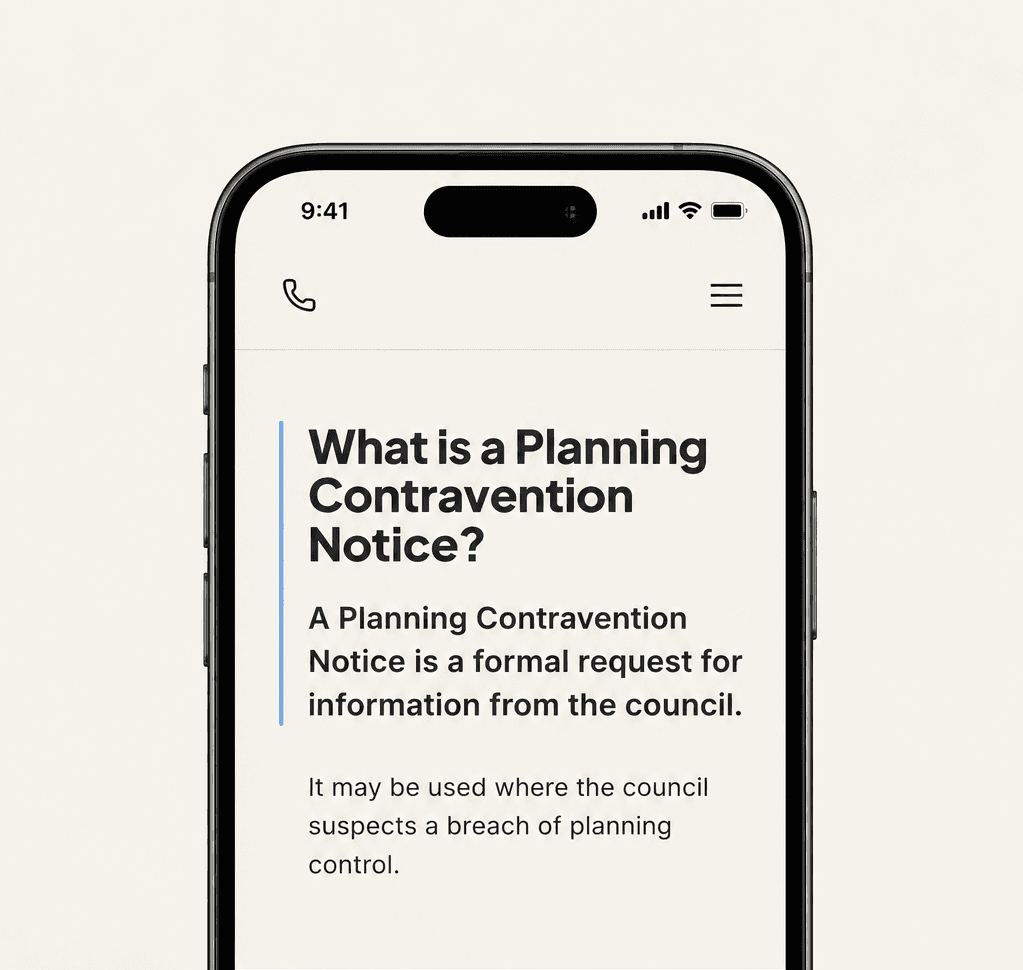 The Planning Enforcement Advisory notice explainer: what is a Planning Contravention Notice, on device